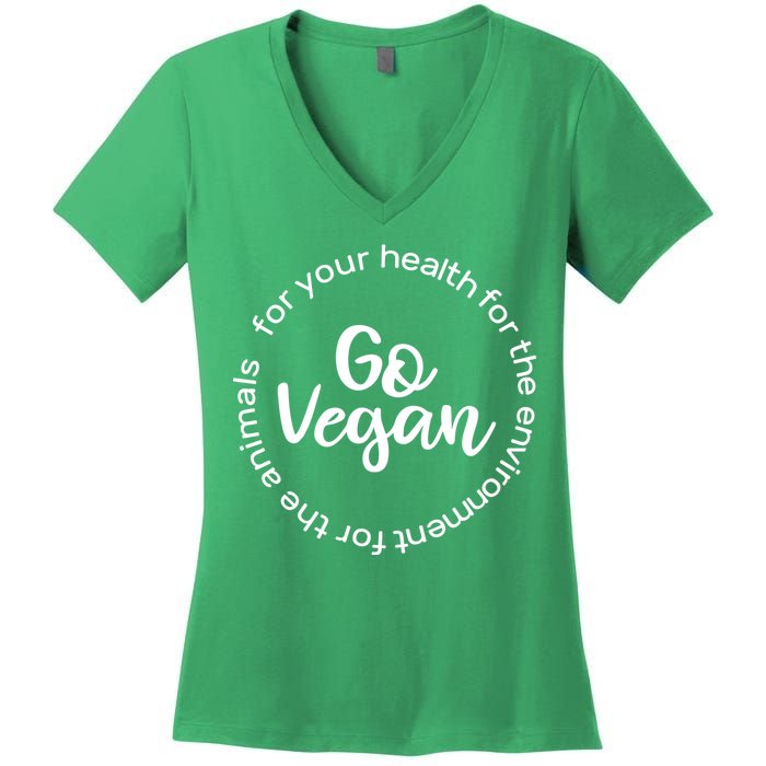 Go Vegan For Life Women's V-Neck T-Shirt