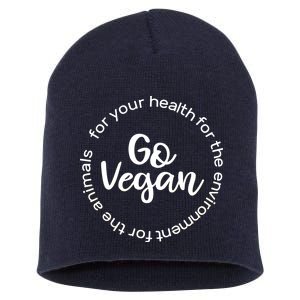 Go Vegan For Life Short Acrylic Beanie