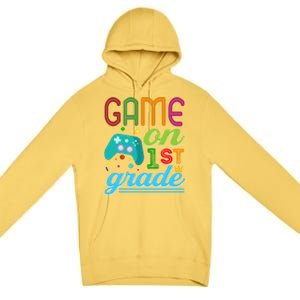 Game On 1St Grade First Video Controller Teacher Student Great Gift Premium Pullover Hoodie