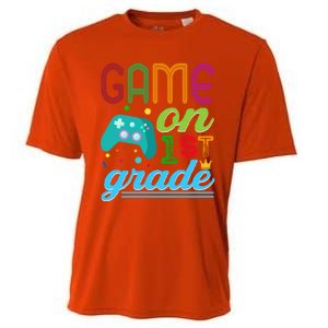 Game On 1St Grade First Video Controller Teacher Student Great Gift Cooling Performance Crew T-Shirt