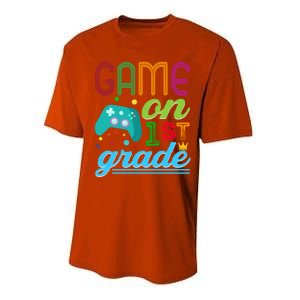 Game On 1St Grade First Video Controller Teacher Student Great Gift Performance Sprint T-Shirt