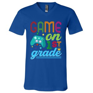 Game On 1St Grade First Video Controller Teacher Student Great Gift V-Neck T-Shirt