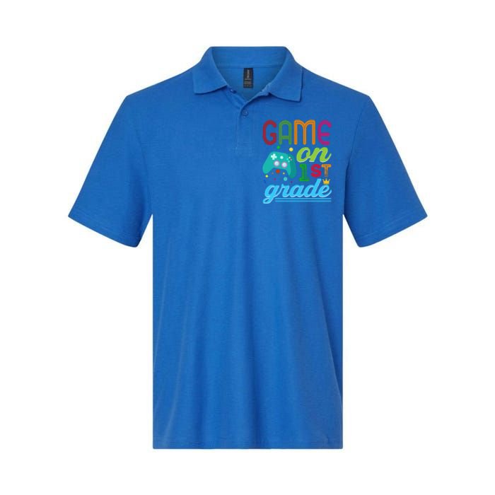 Game On 1St Grade First Video Controller Teacher Student Great Gift Softstyle Adult Sport Polo