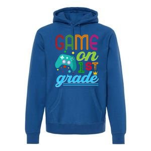 Game On 1St Grade First Video Controller Teacher Student Great Gift Premium Hoodie