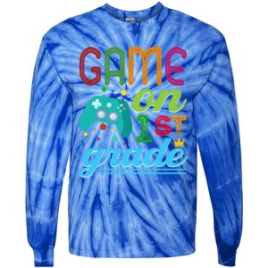 Game On 1St Grade First Video Controller Teacher Student Great Gift Tie-Dye Long Sleeve Shirt