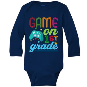 Game On 1St Grade First Video Controller Teacher Student Great Gift Baby Long Sleeve Bodysuit