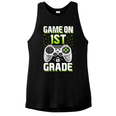 Game On 1St Grade Gift Funny Gamer Back To School Gift Ladies PosiCharge Tri-Blend Wicking Tank