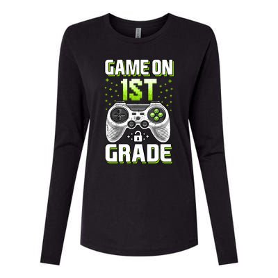 Game On 1St Grade Gift Funny Gamer Back To School Gift Womens Cotton Relaxed Long Sleeve T-Shirt