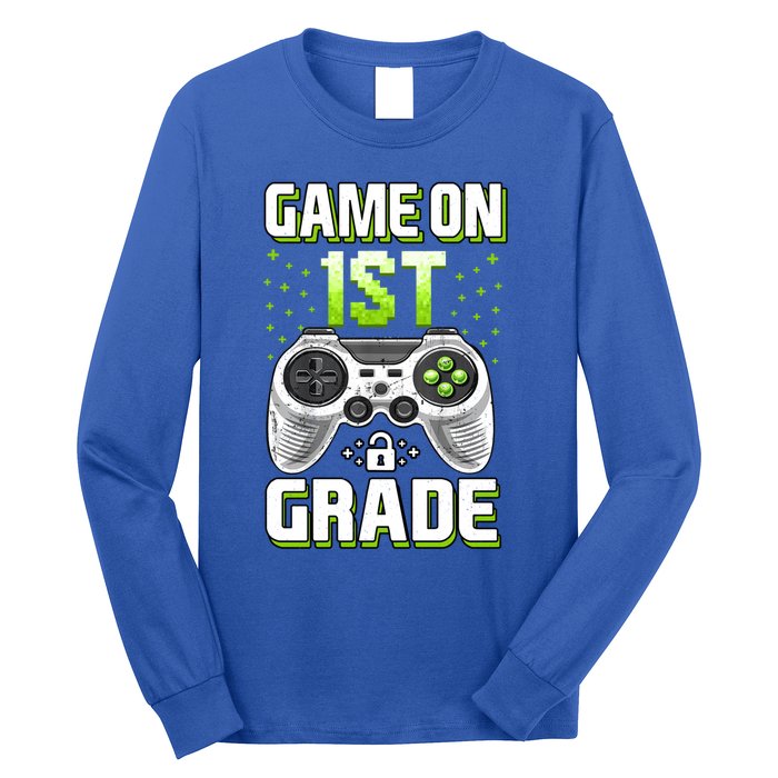 Game On 1St Grade Gift Funny Gamer Back To School Gift Long Sleeve Shirt