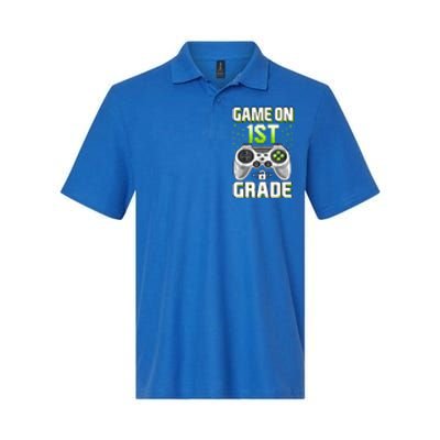 Game On 1St Grade Gift Funny Gamer Back To School Gift Softstyle Adult Sport Polo