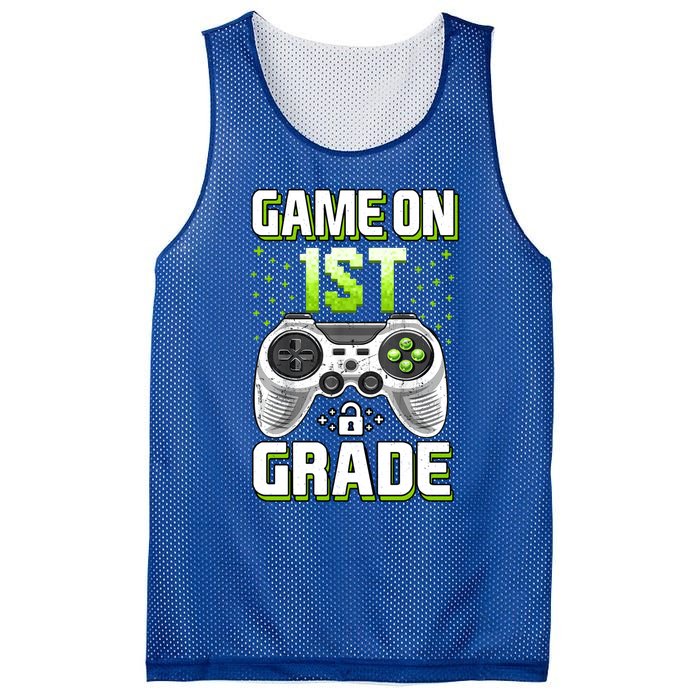 Game On 1St Grade Gift Funny Gamer Back To School Gift Mesh Reversible Basketball Jersey Tank