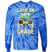 Game On 1St Grade Gift Funny Gamer Back To School Gift Tie-Dye Long Sleeve Shirt