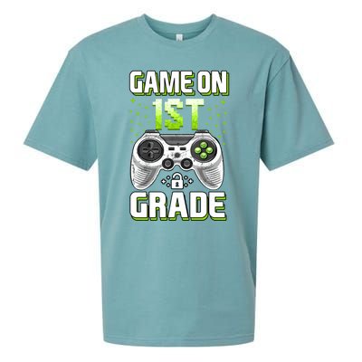 Game On 1St Grade Gift Funny Gamer Back To School Gift Sueded Cloud Jersey T-Shirt