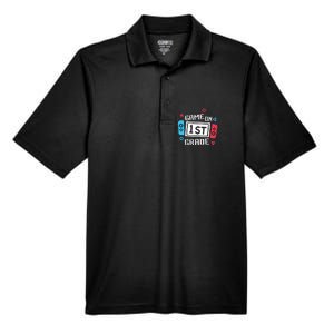 Game On 1St Grade Gift First Grade Back To School Gift Funny Gift Men's Origin Performance Pique Polo