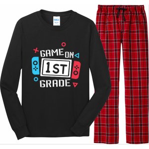 Game On 1St Grade Gift First Grade Back To School Gift Funny Gift Long Sleeve Pajama Set