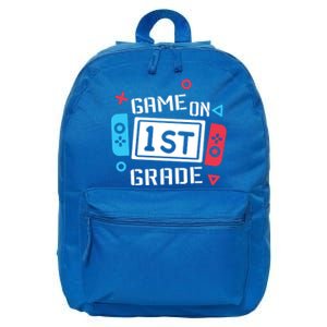 Game On 1St Grade Gift First Grade Back To School Gift Funny Gift 16 in Basic Backpack