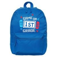 Game On 1St Grade Gift First Grade Back To School Gift Funny Gift 16 in Basic Backpack