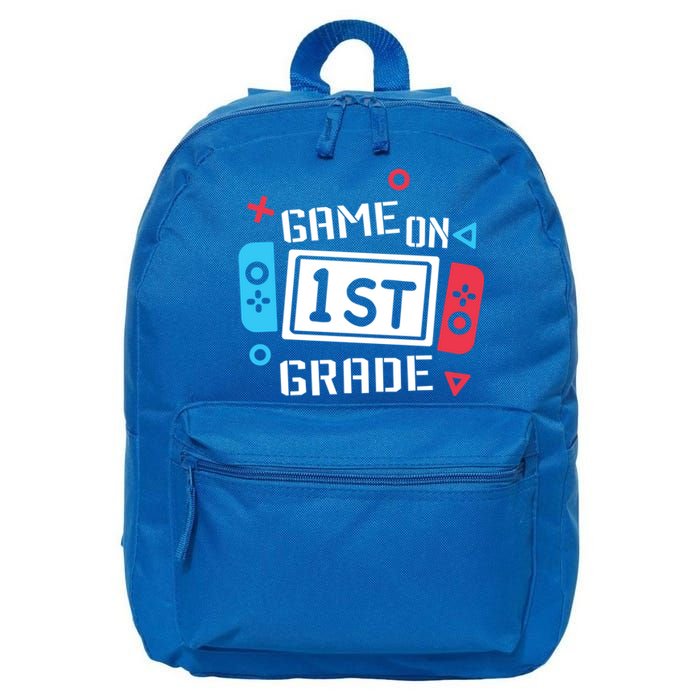 Game On 1St Grade Gift First Grade Back To School Gift Funny Gift 16 in Basic Backpack