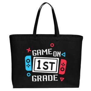 Game On 1St Grade Gift First Grade Back To School Gift Funny Gift Cotton Canvas Jumbo Tote