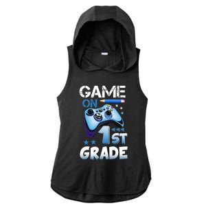 Game On 1St Grade First Day Gamer Back To School Funny Gift Ladies PosiCharge Tri-Blend Wicking Draft Hoodie Tank