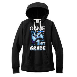 Game On 1St Grade First Day Gamer Back To School Funny Gift Women's Fleece Hoodie