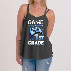 Game On 1St Grade First Day Gamer Back To School Funny Gift Women's Strappy Tank