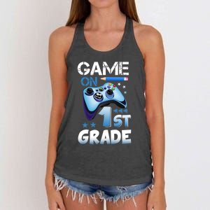 Game On 1St Grade First Day Gamer Back To School Funny Gift Women's Knotted Racerback Tank