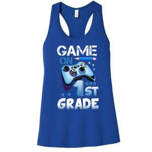 Game On 1St Grade First Day Gamer Back To School Funny Gift Women's Racerback Tank