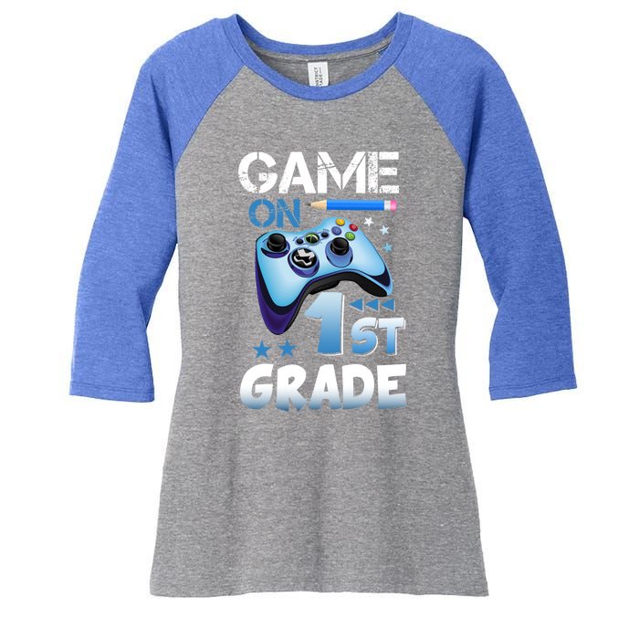 Game On 1St Grade First Day Gamer Back To School Funny Gift Women's Tri-Blend 3/4-Sleeve Raglan Shirt