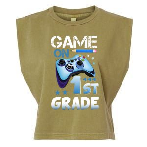 Game On 1St Grade First Day Gamer Back To School Funny Gift Garment-Dyed Women's Muscle Tee