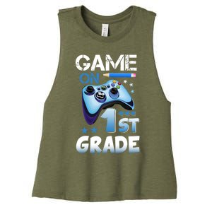 Game On 1St Grade First Day Gamer Back To School Funny Gift Women's Racerback Cropped Tank