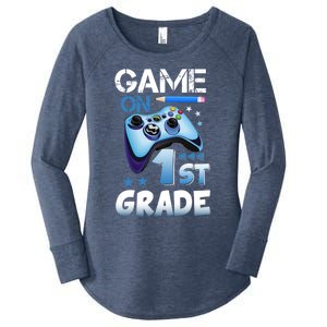 Game On 1St Grade First Day Gamer Back To School Funny Gift Women's Perfect Tri Tunic Long Sleeve Shirt