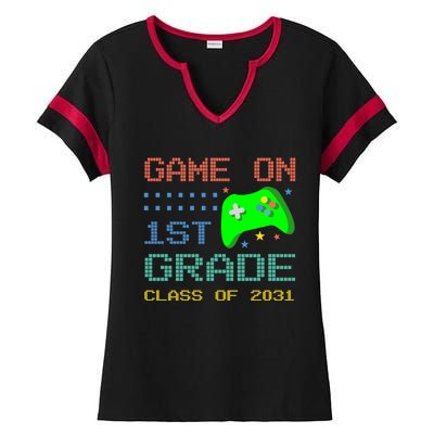 Game On 1St Grade Class Of 2031 Back To School Gifgift Ladies Halftime Notch Neck Tee