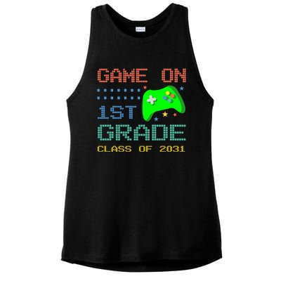 Game On 1St Grade Class Of 2031 Back To School Gifgift Ladies PosiCharge Tri-Blend Wicking Tank