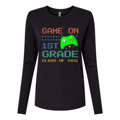 Game On 1St Grade Class Of 2031 Back To School Gifgift Womens Cotton Relaxed Long Sleeve T-Shirt