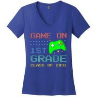 Game On 1St Grade Class Of 2031 Back To School Gifgift Women's V-Neck T-Shirt