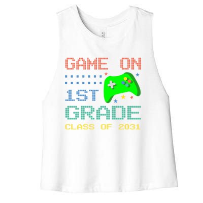 Game On 1St Grade Class Of 2031 Back To School Gifgift Women's Racerback Cropped Tank