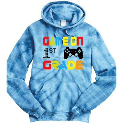 Game On 1St Grade Gift Back To School Gift Gamer Tee Funny Gift Tie Dye Hoodie