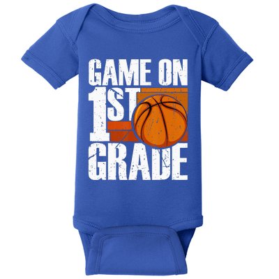 Game On 1st Grade Basketball Back To School First Grade Team Baby Bodysuit