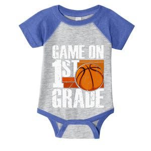 Game On 1st Grade Basketball Back To School First Grade Team Infant Baby Jersey Bodysuit