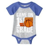 Game On 1st Grade Basketball Back To School First Grade Team Infant Baby Jersey Bodysuit