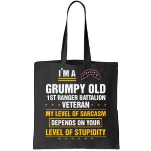 Grumpy Old 1st Ranger Battalion Veteran Soldier Funny Xmas Tote Bag