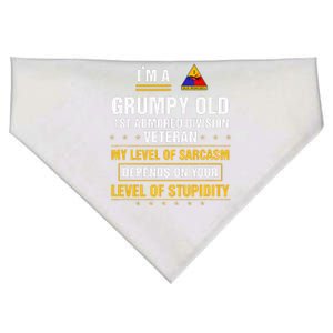 Grumpy Old 1st Armored Division Veteran Father Day Christmas USA-Made Doggie Bandana