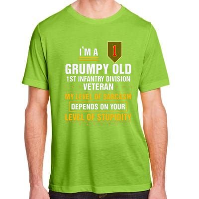 Grumpy Old 1st Infantry Division Veteran Father Day Adult ChromaSoft Performance T-Shirt