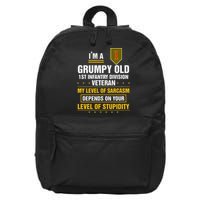 Grumpy Old 1st Infantry Division Veteran Father Day 16 in Basic Backpack