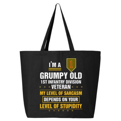 Grumpy Old 1st Infantry Division Veteran Father Day 25L Jumbo Tote