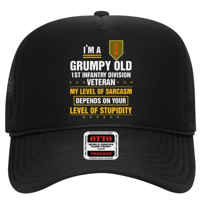Grumpy Old 1st Infantry Division Veteran Father Day Trucker Hat