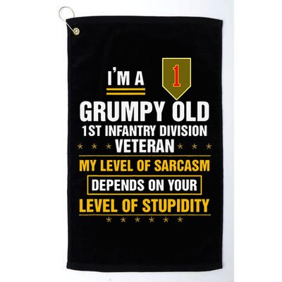 Grumpy Old 1st Infantry Division Veteran Father Day Golf Towel