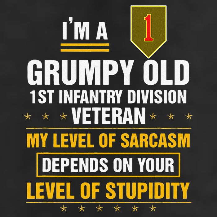 Grumpy Old 1st Infantry Division Veteran Father Day Golf Towel