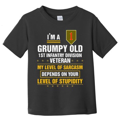 Grumpy Old 1st Infantry Division Veteran Father Day Toddler T-Shirt